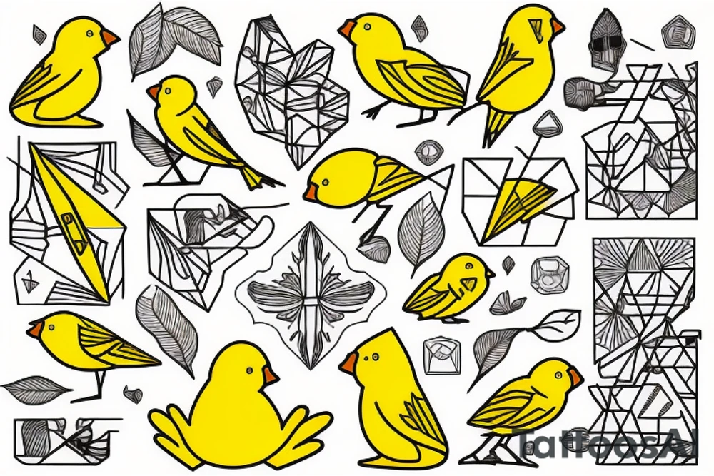 Yellow canary tattoo idea