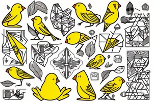 Yellow canary tattoo idea