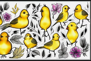 Yellow canary tattoo idea
