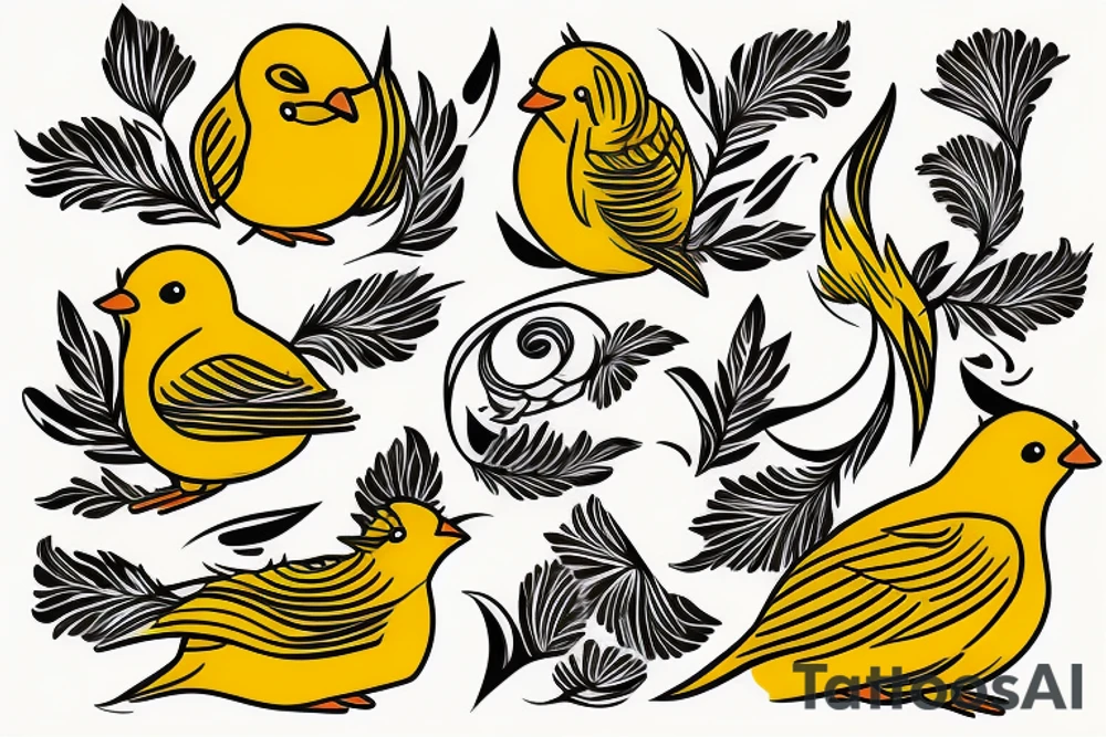 Yellow canary tattoo idea