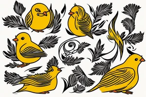 Yellow canary tattoo idea