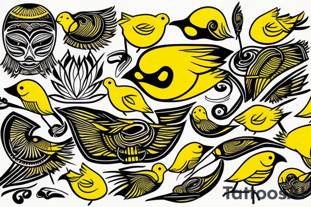 Yellow canary tattoo idea