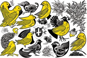 Yellow canary tattoo idea