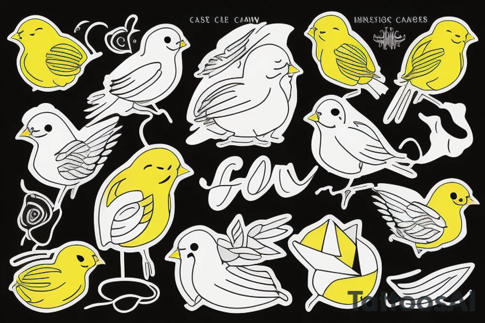 Yellow canary tattoo idea