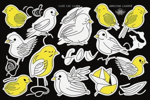 Yellow canary tattoo idea