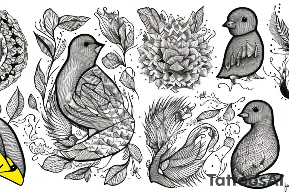 Yellow canary tattoo idea