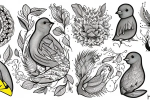Yellow canary tattoo idea