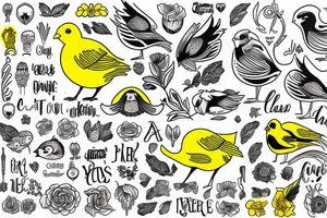Yellow canary tattoo idea