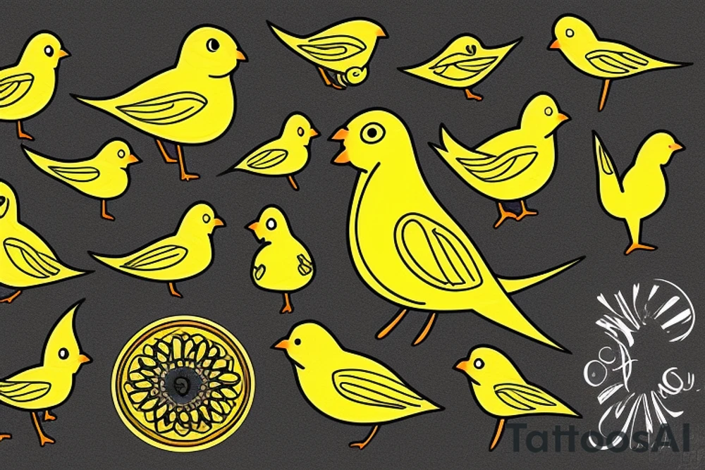 Yellow canary tattoo idea