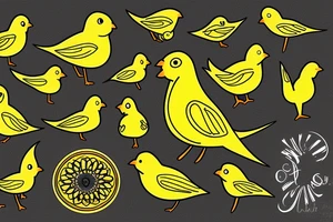 Yellow canary tattoo idea