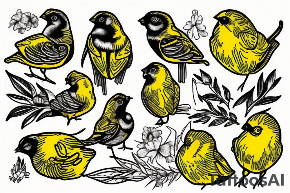 Yellow canary tattoo idea