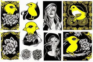 Yellow canary tattoo idea
