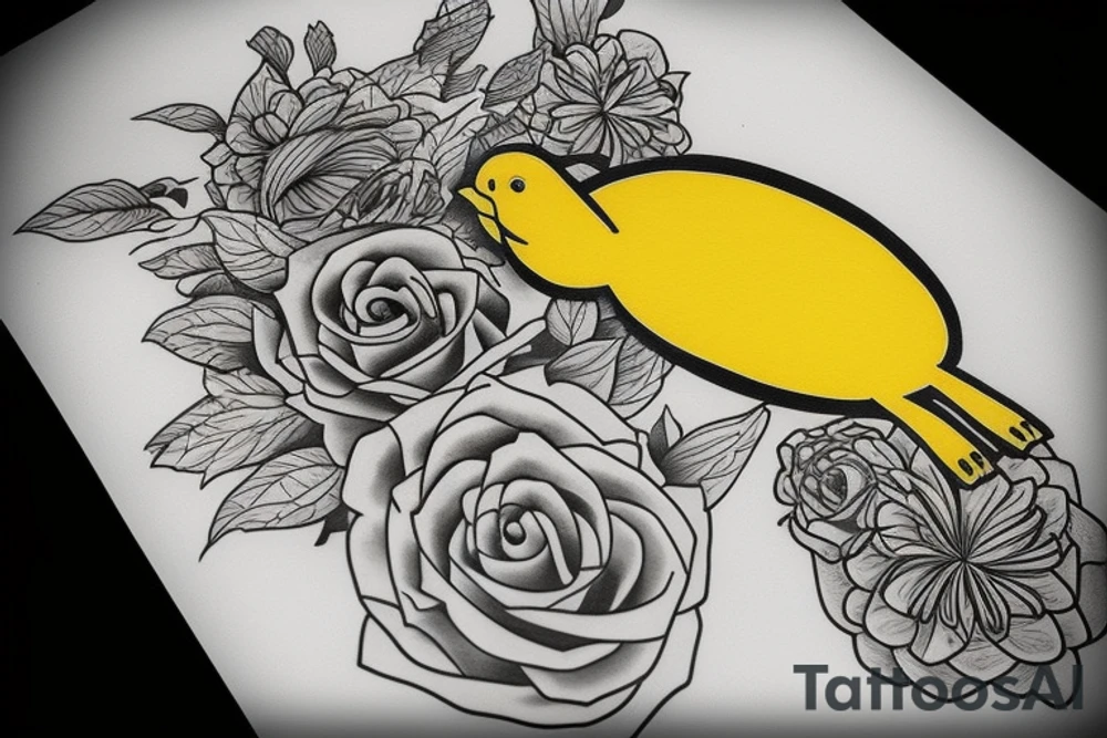 Yellow canary tattoo idea