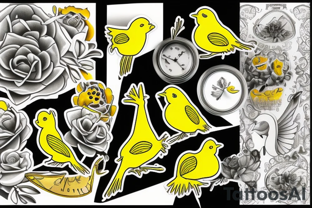 Yellow canary tattoo idea