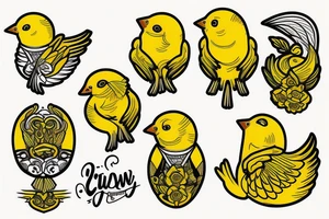 Yellow canary tattoo idea