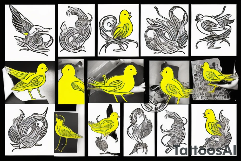 Yellow canary tattoo idea