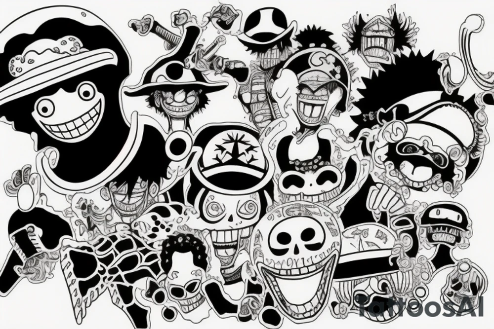 One piece tattoo idea