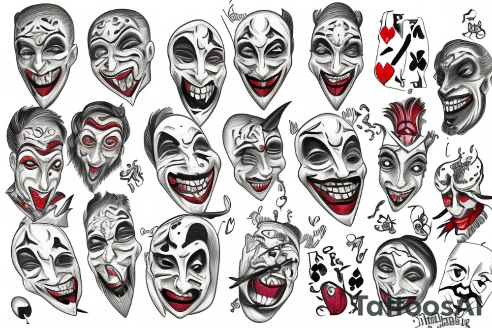 Pair of jokers tattoo idea