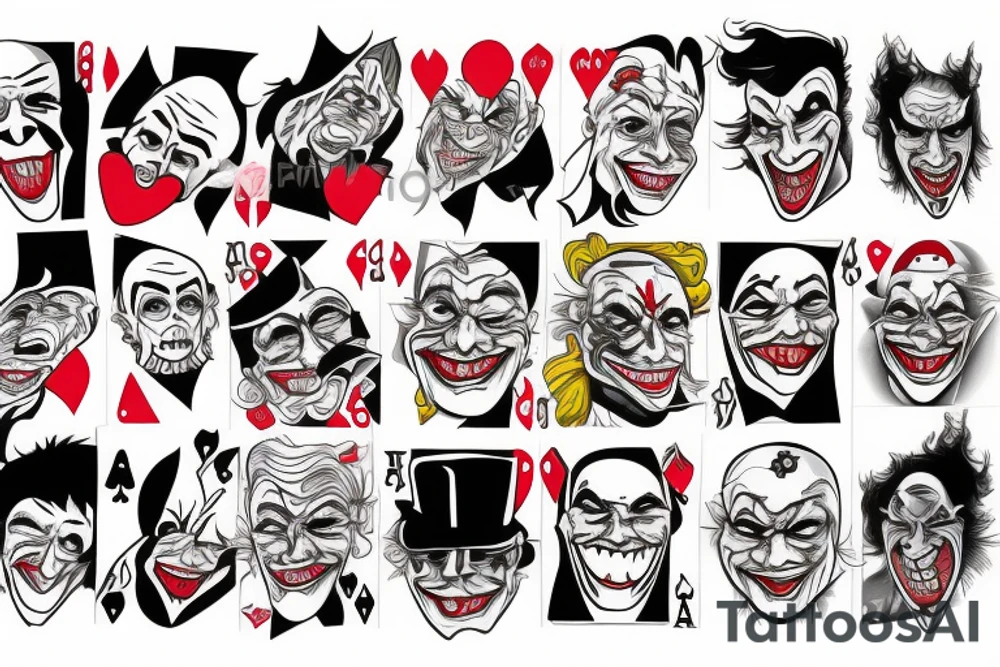 A pair of joker cards tattoo idea