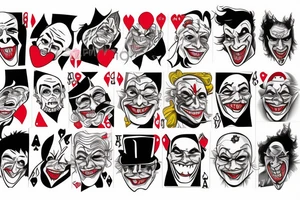 A pair of joker cards tattoo idea