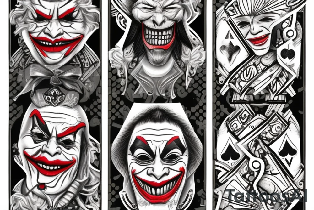 A pair of joker cards tattoo idea
