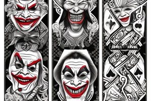 A pair of joker cards tattoo idea