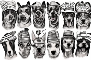 Dog with hat tattoo idea