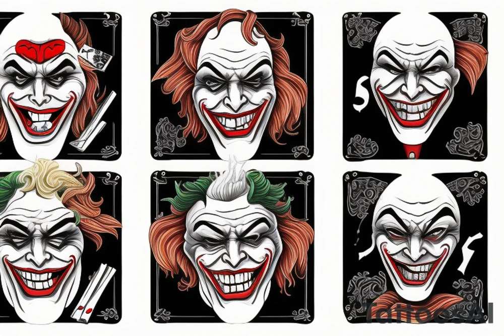 A pair of joker cards tattoo idea