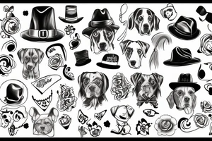 Dog with hat tattoo idea