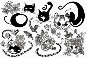 Cat and mouse tattoo idea