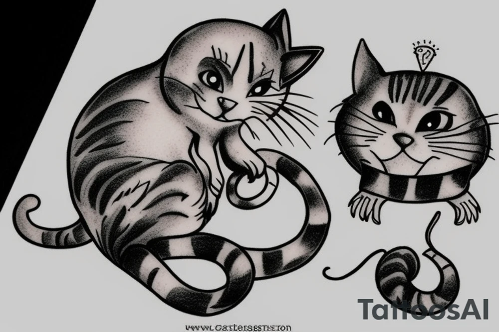 Cat and mouse tattoo idea