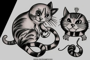 Cat and mouse tattoo idea