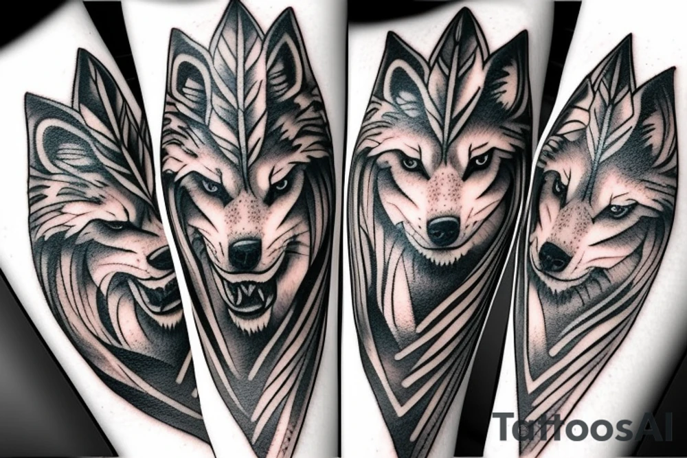 three headed wolf tattoo idea