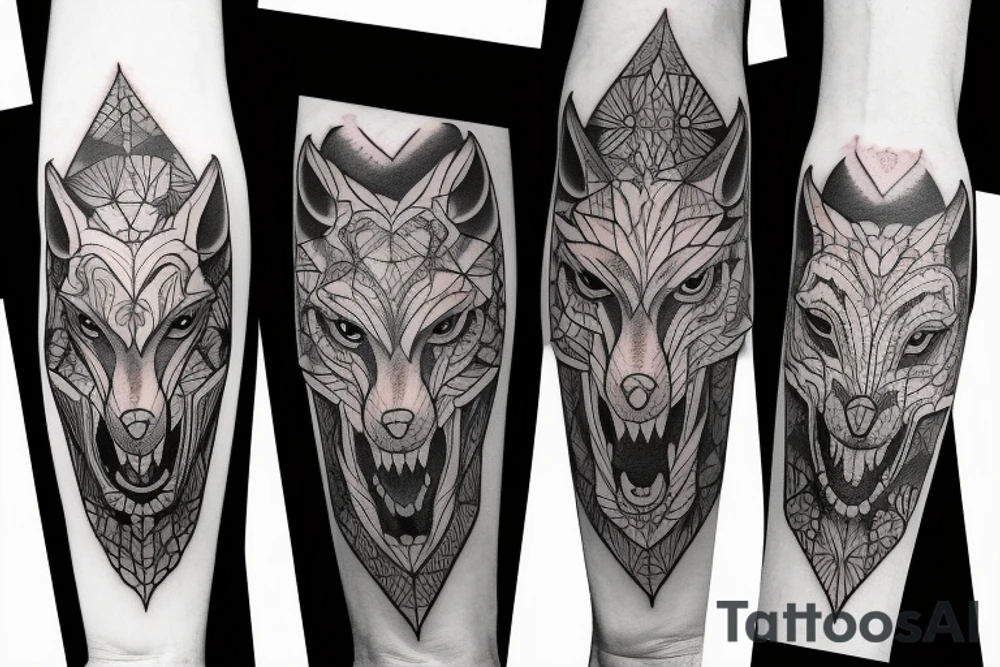 three headed wolf tattoo idea