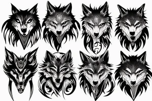 anime three headed wolf tattoo idea