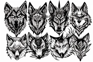 anime three headed wolf tattoo idea