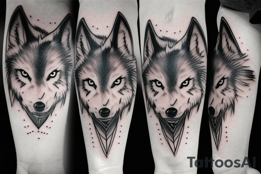 anime wolf tattoo idea