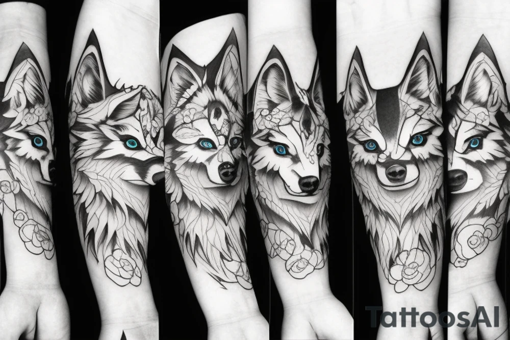 anime wolf tattoo idea