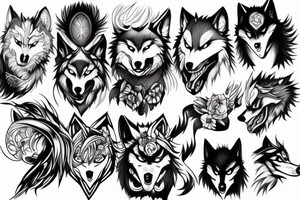 anime wolf tattoo idea