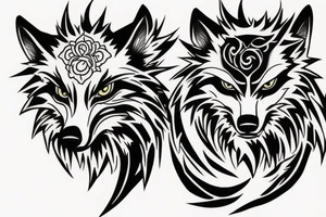 anime wolf tattoo idea