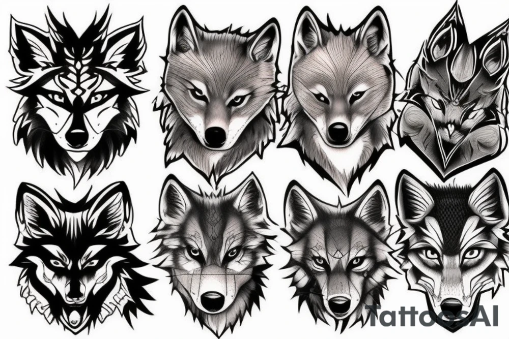 anime wolf tattoo idea