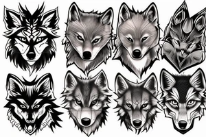 anime wolf tattoo idea