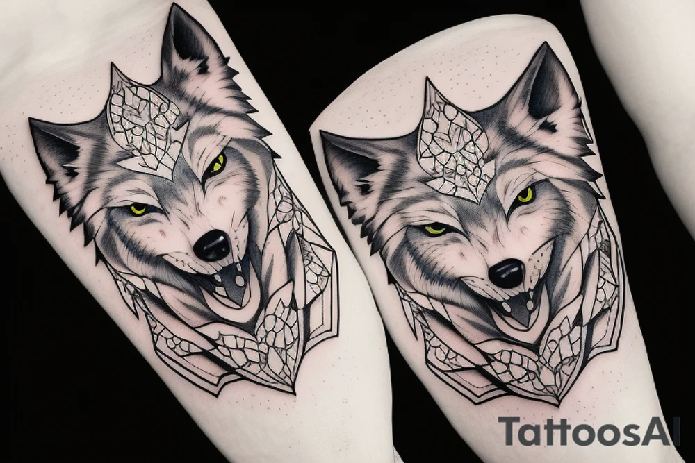 anime wolf tattoo idea
