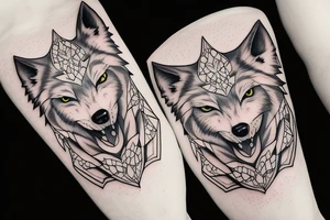 anime wolf tattoo idea