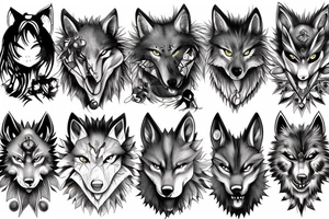 anime wolf tattoo idea