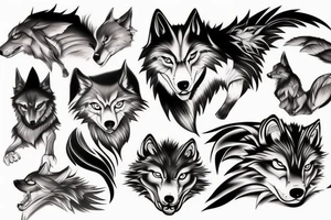 anime wolf tattoo idea