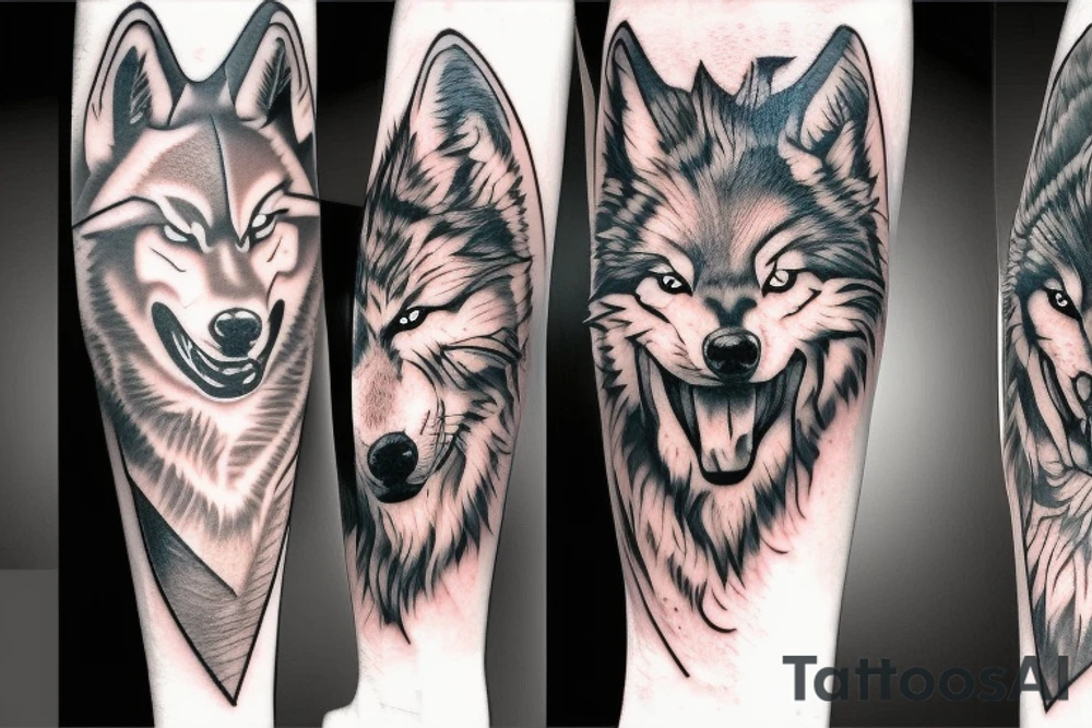 anime wolf tattoo idea