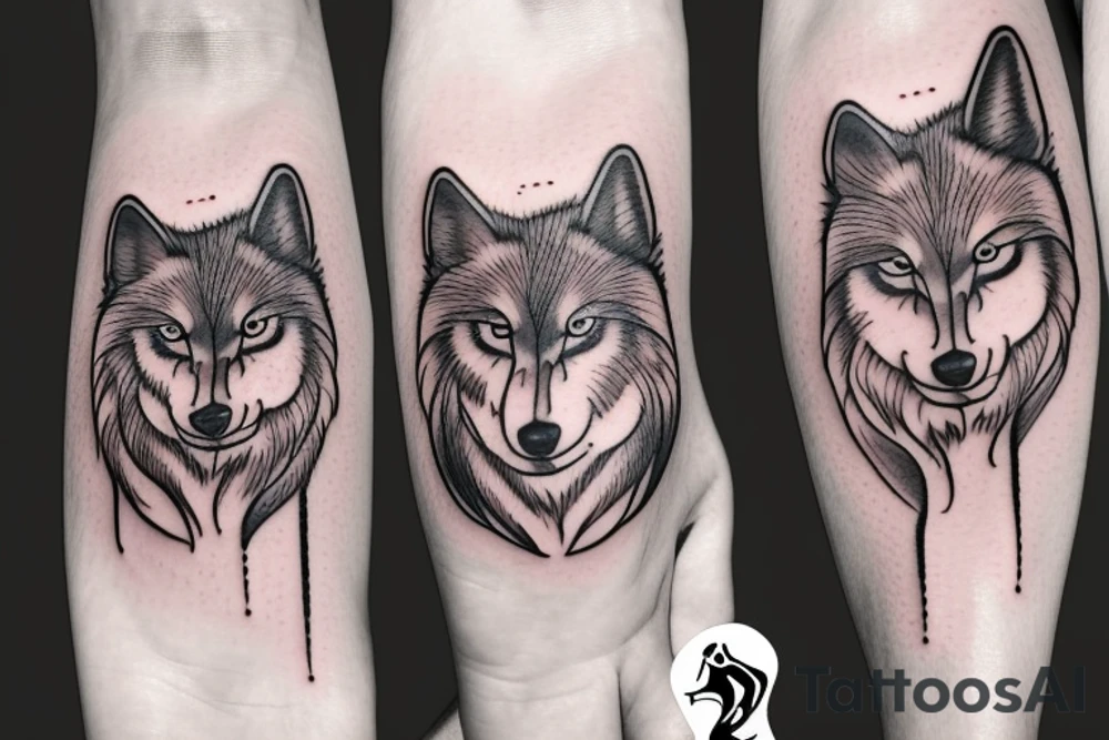 anime wolf tattoo idea