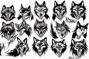 anime wolf tattoo idea