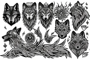 wolf in full growth tattoo idea